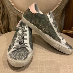 Golden Goose Glitter Camo Super Star Sneakers